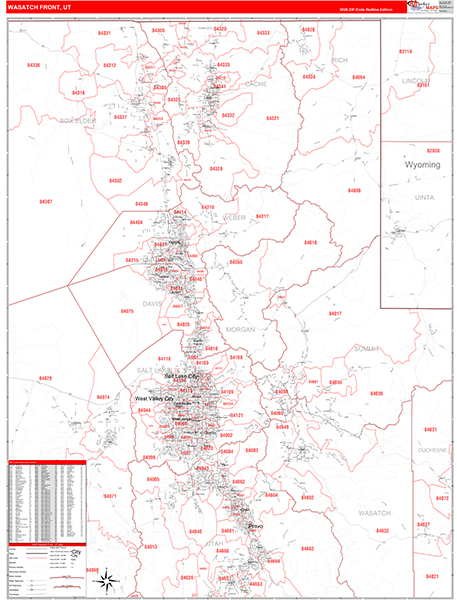 Wasatch Front Metro Area Wall Map